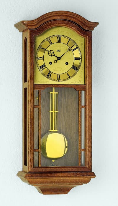 Wall Clock AMS 650/4, Mechanical, Gold, Analogue, Classic
