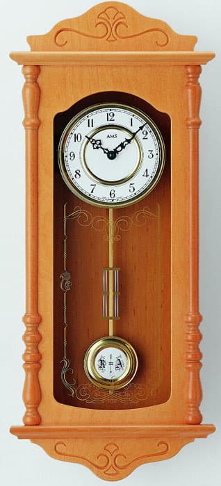 Wall Clock AMS 7013/16, Quartz, White, Analogue, Classic