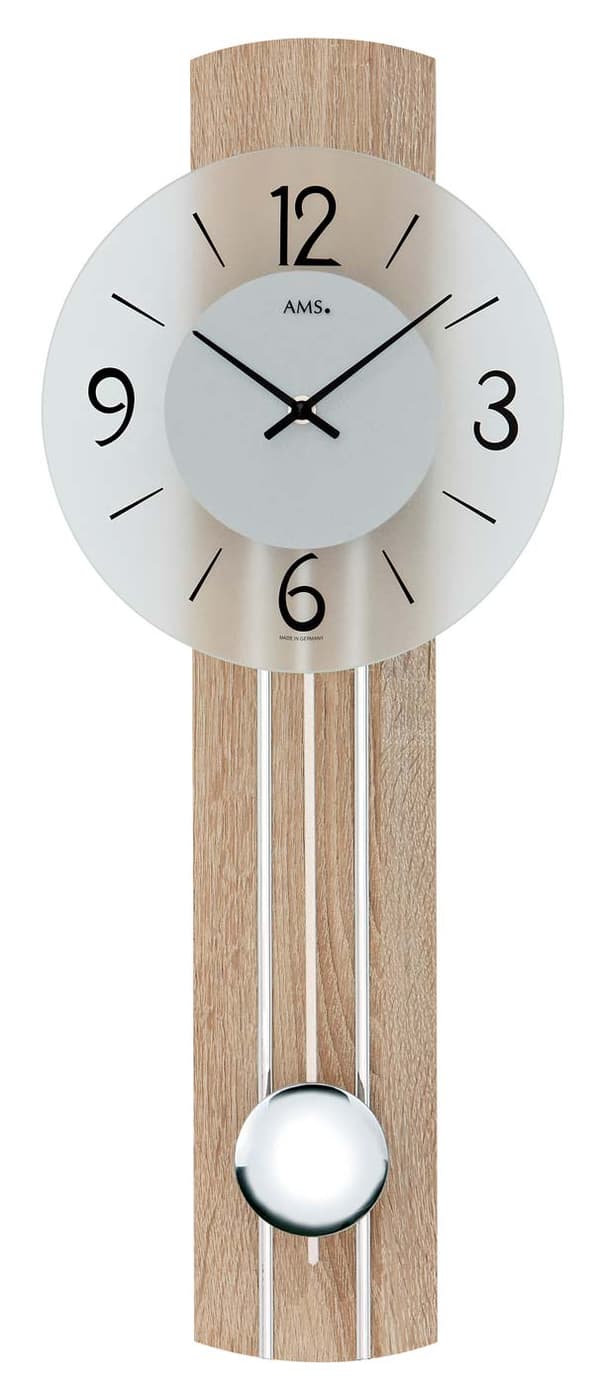 Wall Clock AMS 7274, Quartz, Transparent, Analogue, Modern