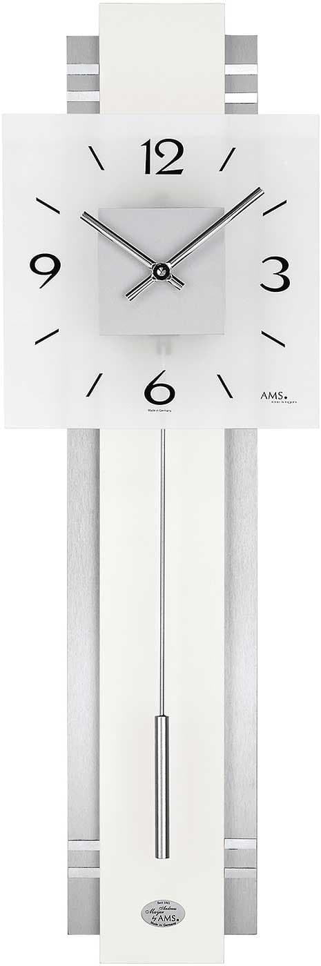 Wall Clock AMS 7302, Quartz, Transparent, Analogue, Modern