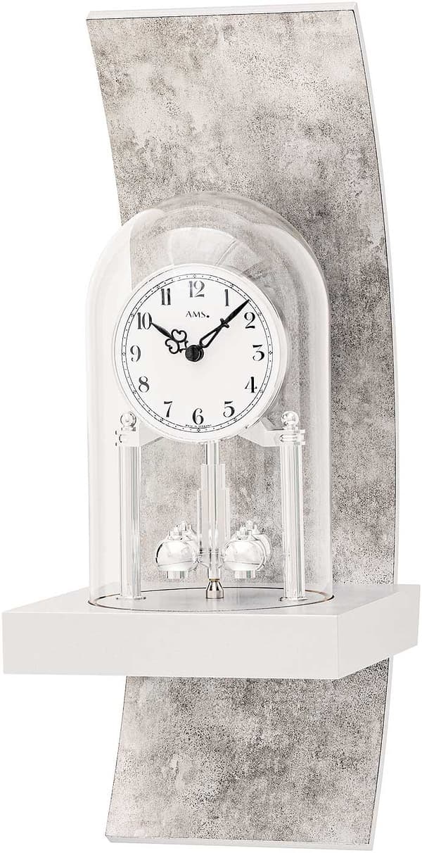 Wall Clock AMS 7442, Quartz, White, Analogue, Classic