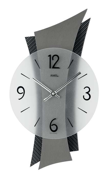 Wall Clock AMS 9400, Quartz, Transparent, Analogue, Modern