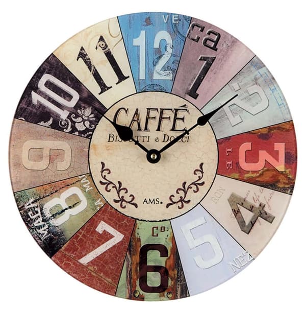 Wall Clock AMS 9424, Quartz, Multicolour, Analogue, Modern