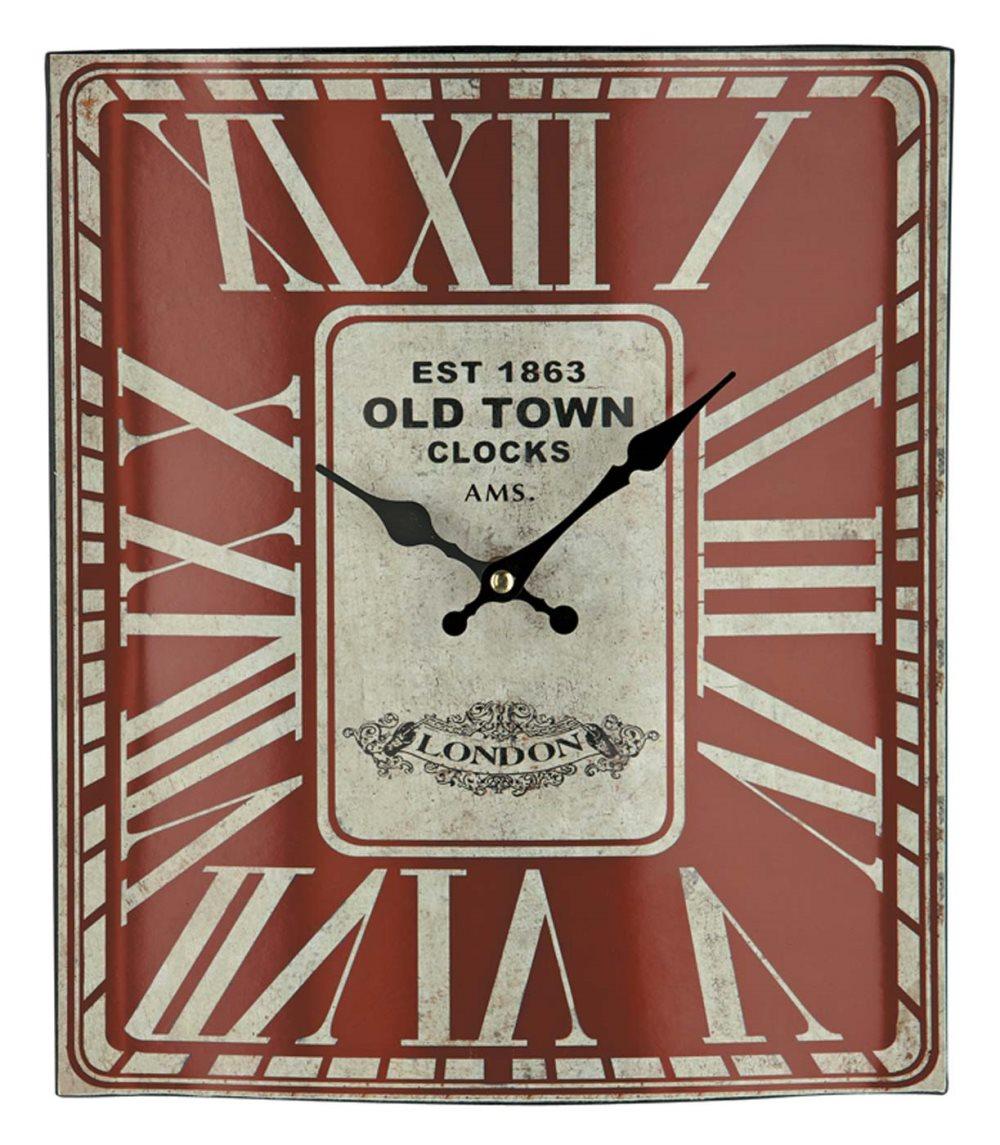 Wall Clock AMS 9472, Quartz, Red, Analogue, Modern