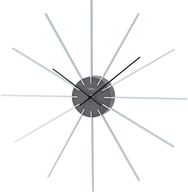 Wall Clock AMS 9595, Quartz, Brown, Analogue, Modern