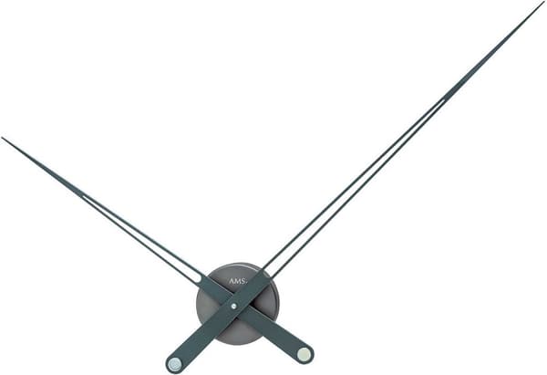 Wall Clock AMS 9598, Quartz, Grey, Analogue, Modern