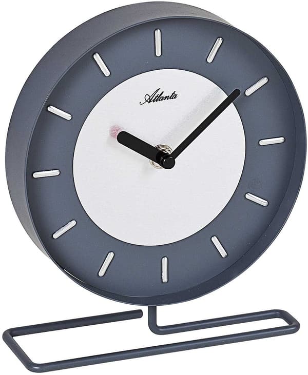 Table Clock Atlanta 3115/4, Quartz, Grey, Analogue, Classic