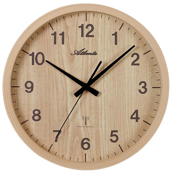 Wall Clock Atlanta 4438/30, Quartz, Brown, Analogue, Modern