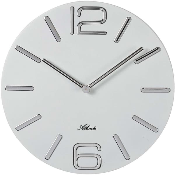 Wall Clock Atlanta 4512/0, Quartz, White, Analogue, Modern