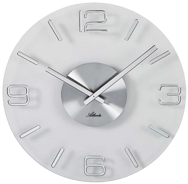 Wall Clock Atlanta 4514/19, Quartz, Grey, Analogue, Modern
