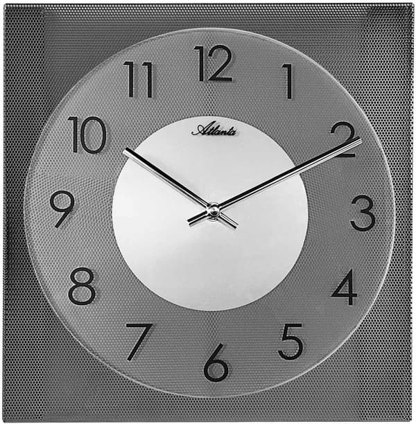 Wall Clock Atlanta 4520/4, Quartz, Grey, Analogue, Modern