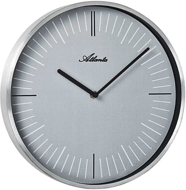 Wall Clock Atlanta 4530/19, Quartz, Grey, Analogue, Modern