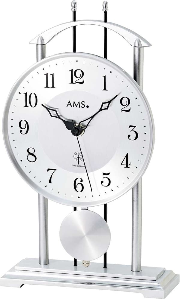 Table Clock ams 5192, Quartz, White, Analogue, Modern