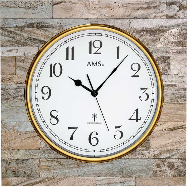 Wall Clock ams 5567, Quartz, White, Analogue, Modern