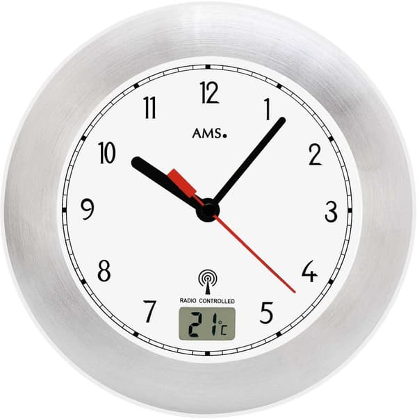 Wall Clock ams 5920, Quartz, White, Analogue, Modern