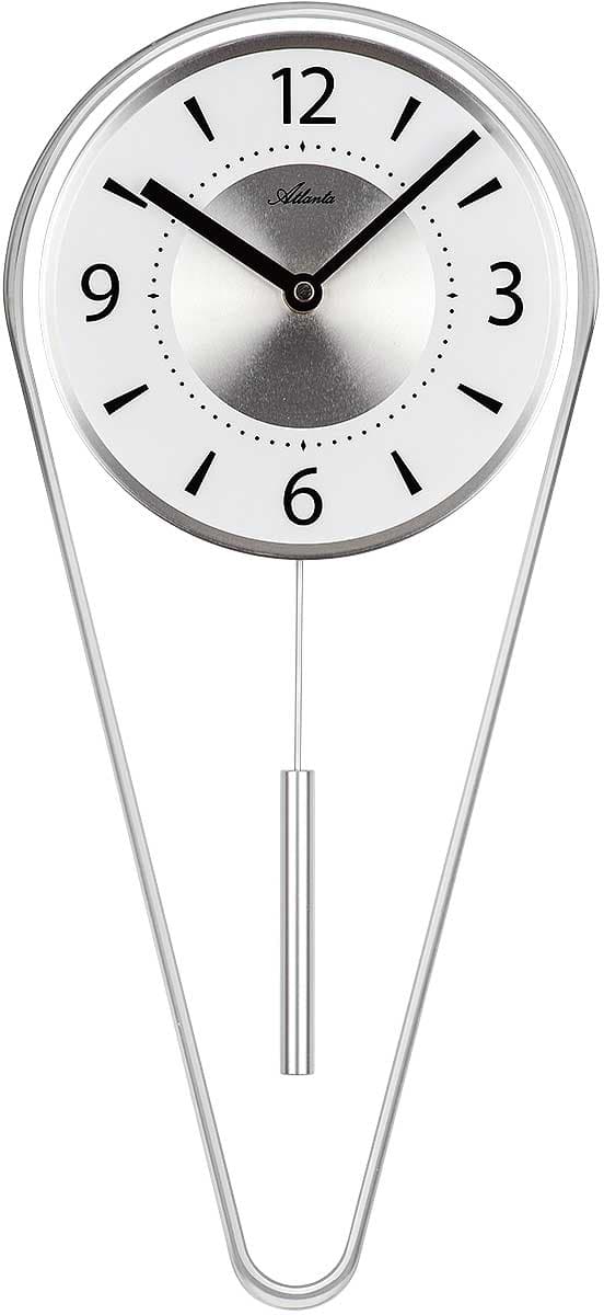 Wall Clock Atlanta 5008/19, Quartz, White, Analogue, Modern