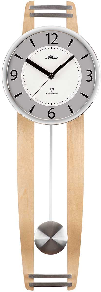 Wall Clock Atlanta 5106/30, Quartz, Grey, Analogue, Modern