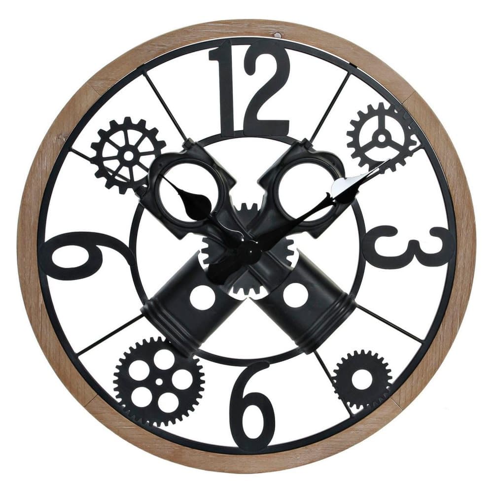 Väggklocka DKD Home Decor industriell Järn Trä MDF (60 x 6 x 60 cm)