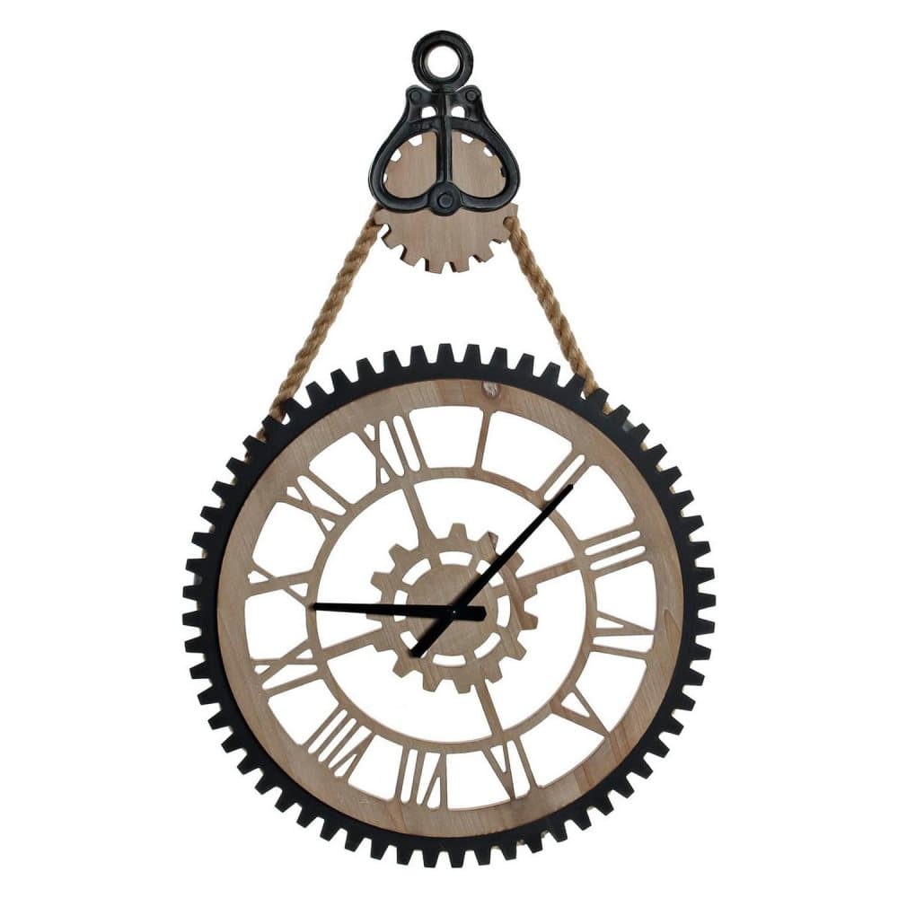 Väggklocka DKD Home Decor industriell Järn Trä MDF (52 x 7.5 x 80 cm)