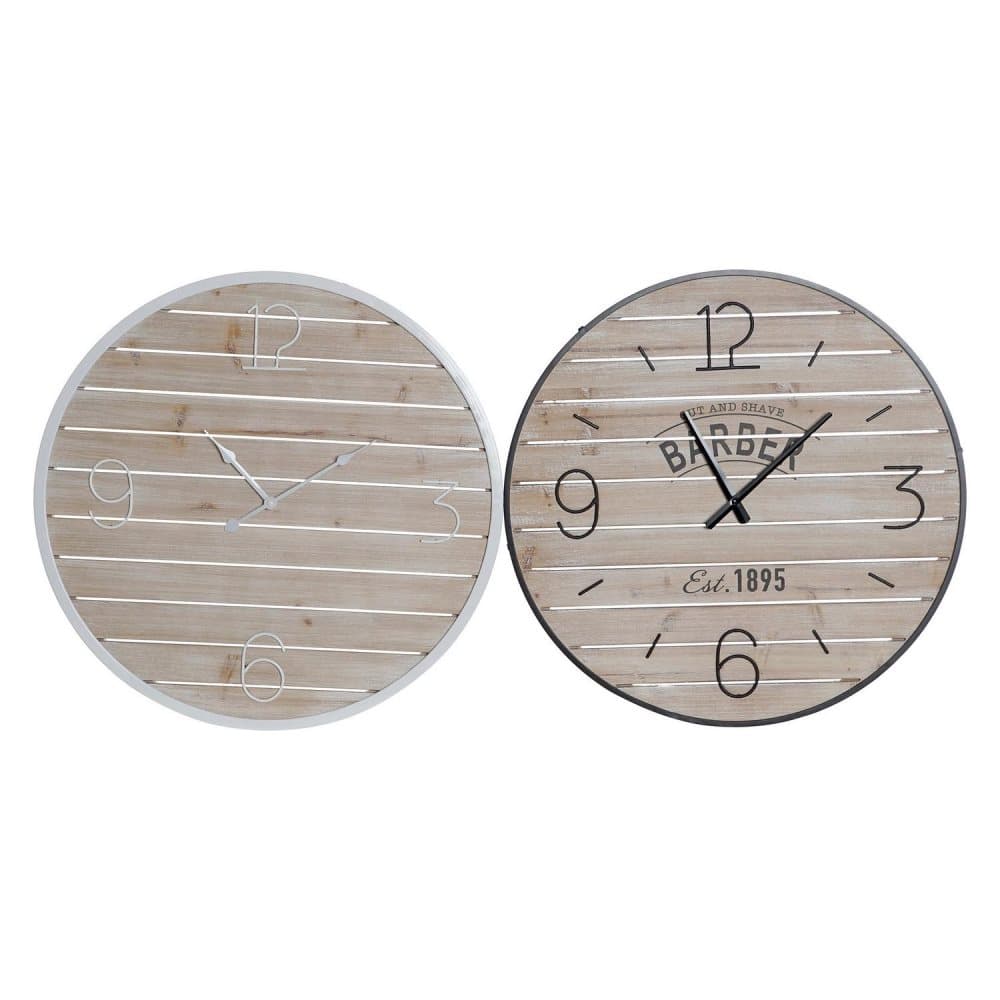 Väggklocka DKD Home Decor Vintage Järn Trä MDF (2 pcs) (60 x 3.5 x 60 cm)