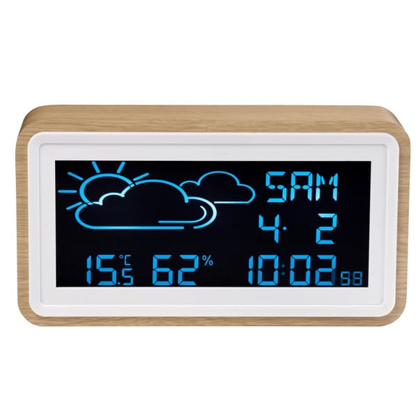 Vejrstation Ur Alarmkalender WS-72 Træ