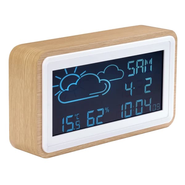 Vejrstation Ur Alarmkalender WS-72 Træ