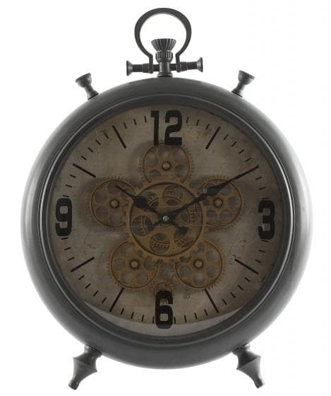 bordsklocka Barker 40 x 52,5 x 9 cm stål grå/brun