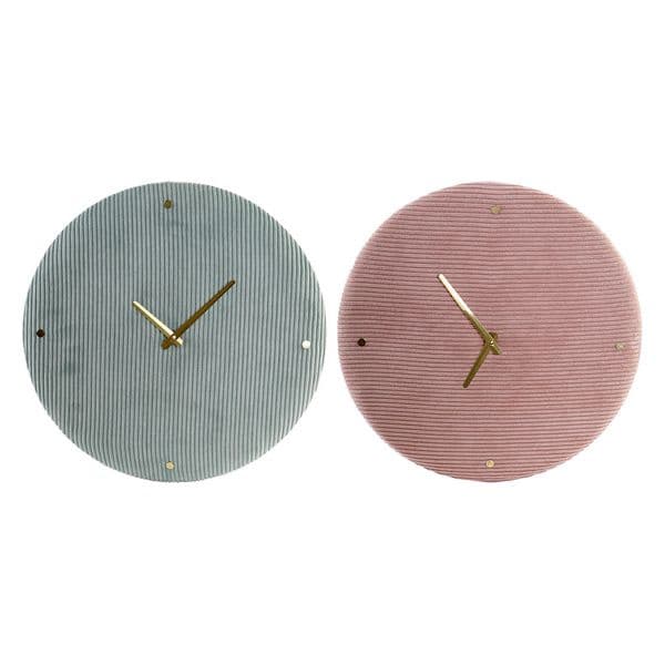 Seinäkello DKD Home Decor Vihreä Pinkki 40,5 x 5,5 x 40,5 cm (2 osaa)