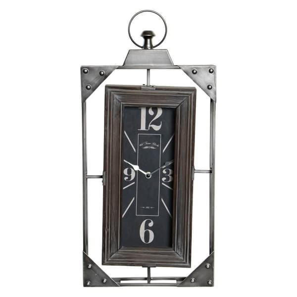 Veggklokke DKD Home Decor Loft Tre Jern (29 x 6.5 x 61 cm)