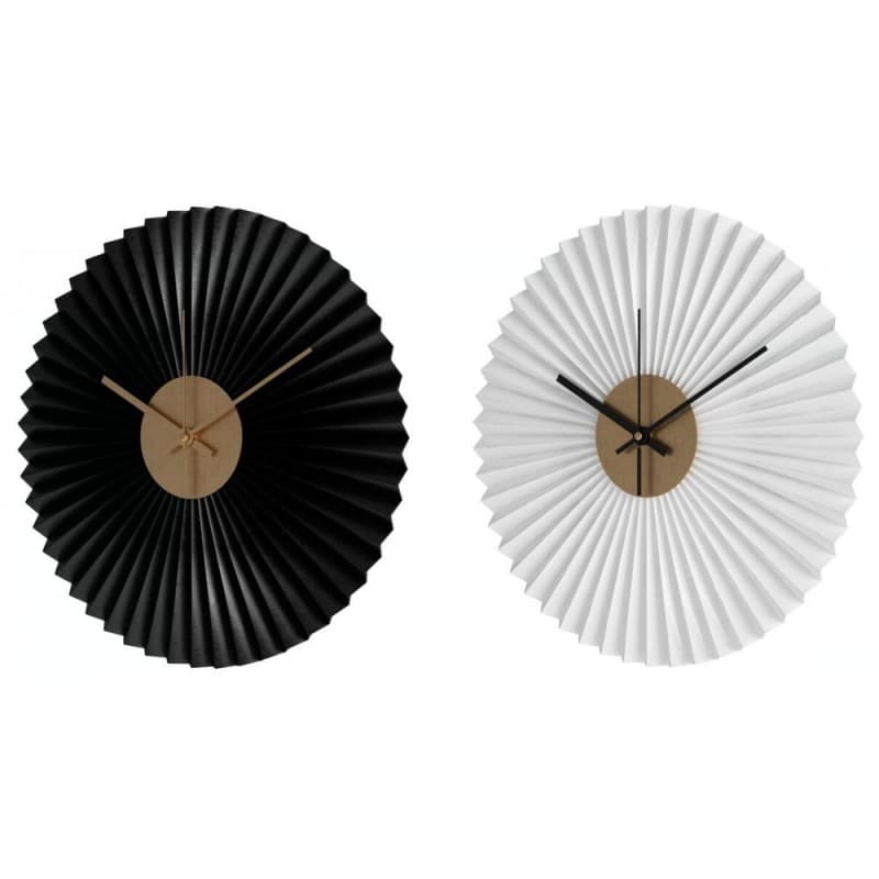 Väggklocka DKD Home Decor Svart Vit Järn (30 x 4 x 30 cm) (2 pcs)