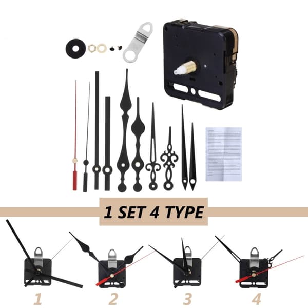 4 Typ Hand DIY tyst kvarts väggklocka rörelse mekanism kit del W / krok