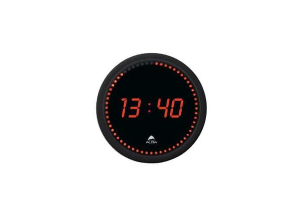 Väggur ALBA LED Ø30cm svart/röd
