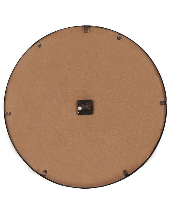 Väggklocka Guld Järn Rund Ram Retro Design MDF 60 cm Ljus trä Face