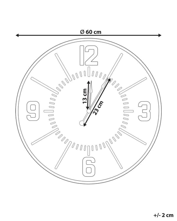 Vægur guld jern romertal Ø 61 cm moderne design