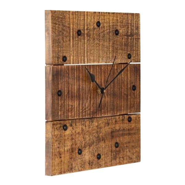 Väggklocka 30×30 cm fyrkantigt gjord av mango trä