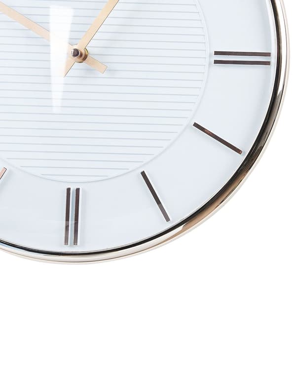Vægur Hvid og Kobber Aluminium og Glas ø 34 cm Retro Køkkenur Glam Design Uden Tal til Stuen Minimalistisk Skandinavisk Vægdekoration