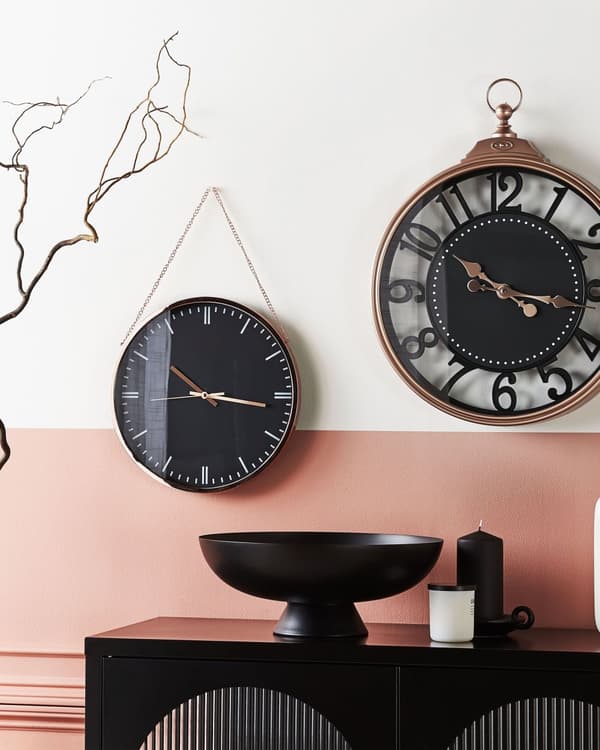 Vægur Sort og Kobber Malet Aluminium Syntetisk Materiale ø 30 cm Moderne Design
