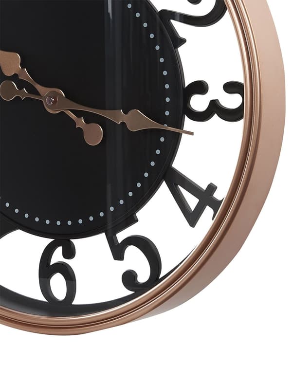 Väggklocka Svart Koppar Metall ø 52 cm Arabiska siffror Heminredning Hängande Modern Design