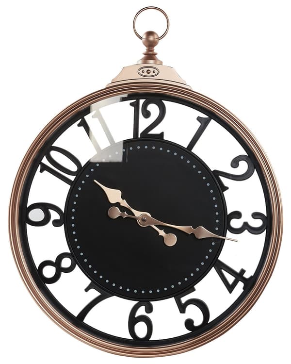 Väggklocka Svart Koppar Metall ø 52 cm Arabiska siffror Heminredning Hängande Modern Design