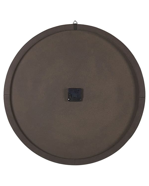 Veggklokke Lyst tre Rund ø 60 cm Håndlaget Ansikt Svart Rustikk Minimalistisk