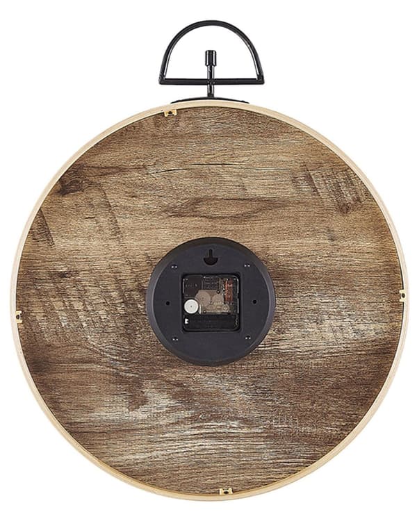 Veggklokke MDF Lys Tre 40 cm Vintage Design Treeffekt Rund