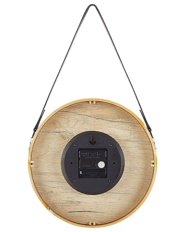 Veggklokke Brun MDF Kunstskinn ø 26 cm Vintage Retro