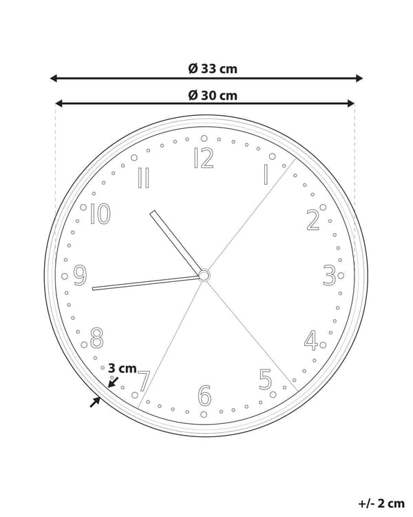 Veggklokke Flerfarget Marmoreffekt Jern ø 33 cm Åpen urskive Eklektisk Country Retro