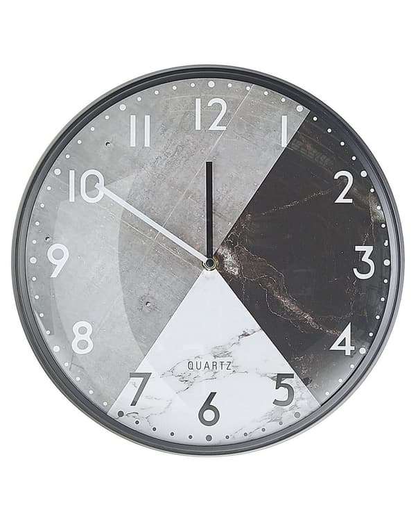 Veggklokke Flerfarget Marmoreffekt Jern ø 33 cm Åpen urskive Eklektisk Country Retro