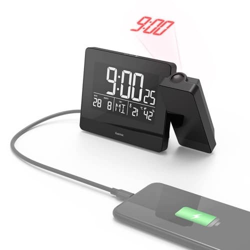 Väckarklocka Projektion Plus Charge Svart