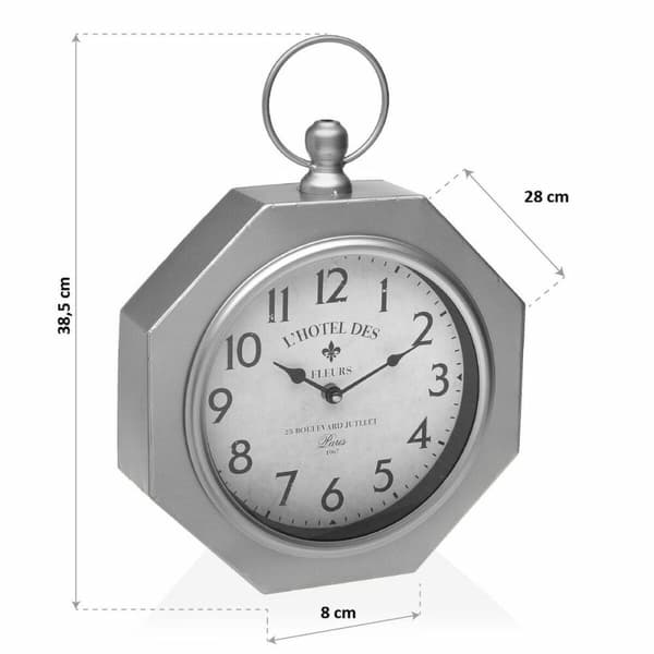 Väggklocka Versa GY Metall (28 x 8 x 40 cm)