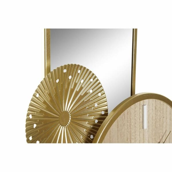 Asztali óra DKD Home Decor 26 x 8 x 53 cm Speglar Naturell Gyllene Metall Trä MDF