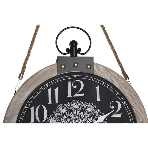 Asztali óra DKD Home Decor 40 x 6,5 x 46 cm Svart Vit Järn Mandala Trä MDF (2 antal)