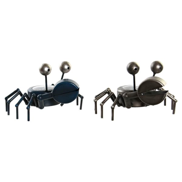 Stalinis laikrodis DKD Home Decor Eläin 23 x 22 x 14 cm Hopeinen Sininen Rauta Vintage (2 osaa)