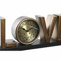 Miniatyrbillede 2 af 3: Namizna ura DKD Home Decor Love Kobber 39 x 8 x 15 cm Sølvfarvet Jern Loft (2 enheder)